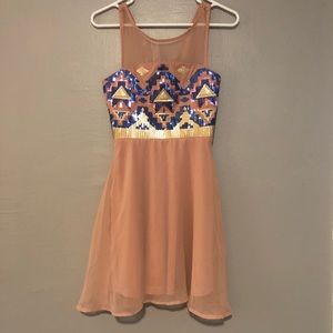 Boutique sequin blush dress